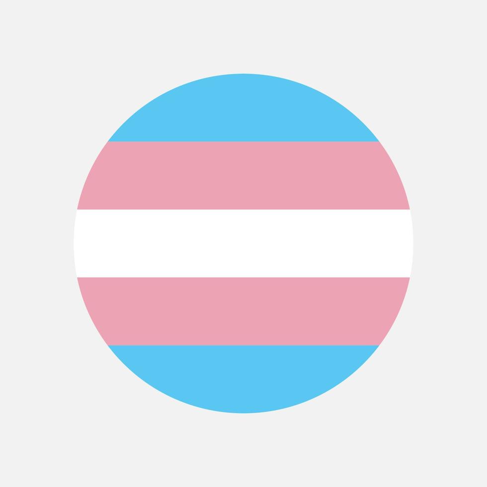 Transgender flag circle vector icon