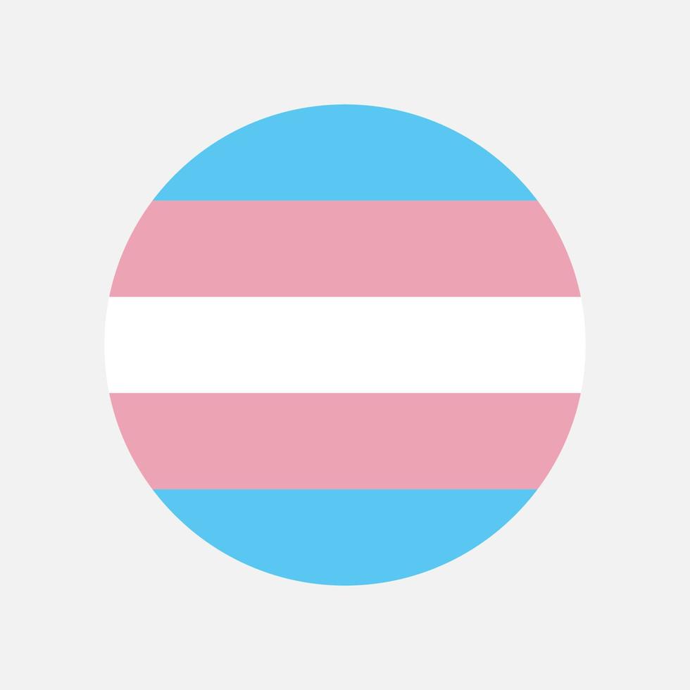 Transgender flag circle vector icon