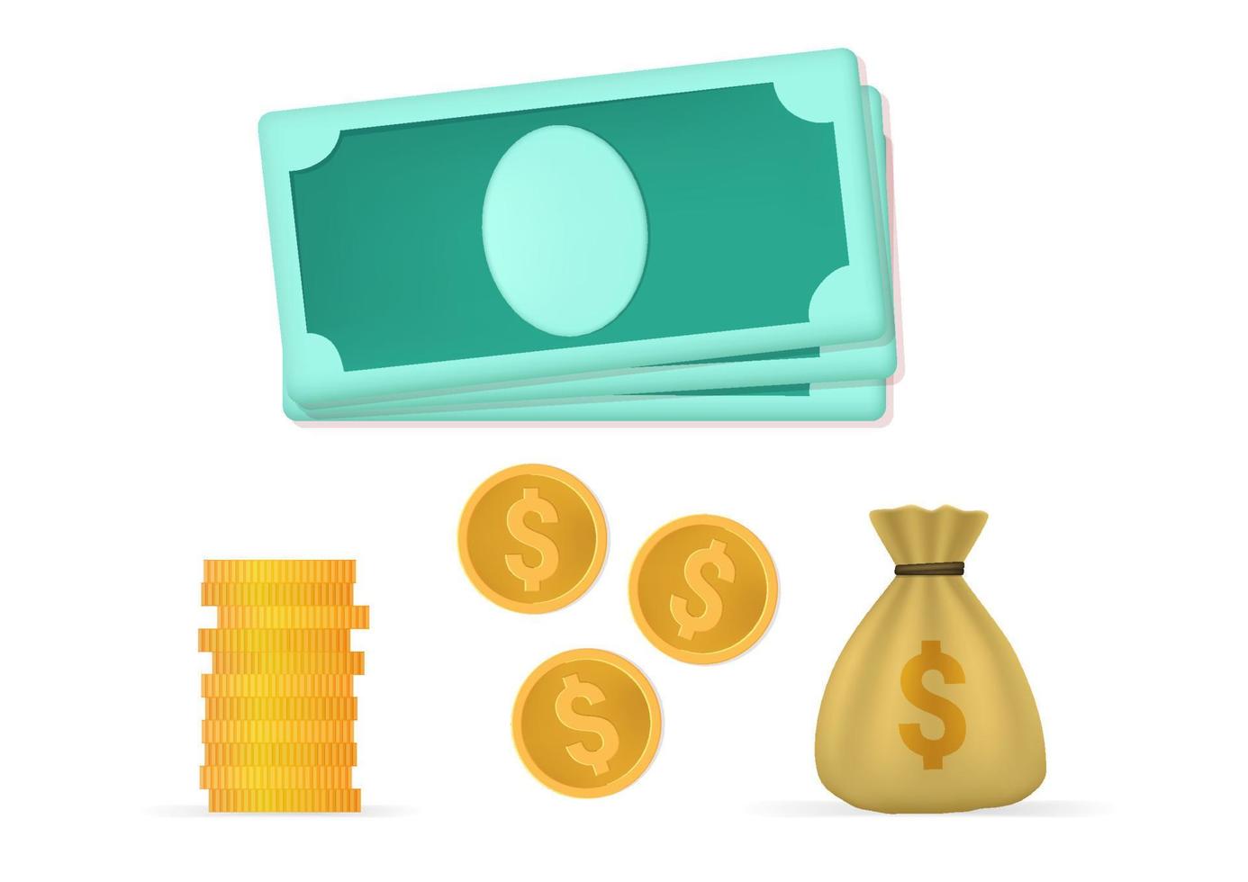 Money savings icon set vector