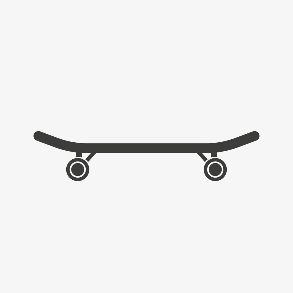 Skateboard vector icon. Skateboard symbol isolated on white background.