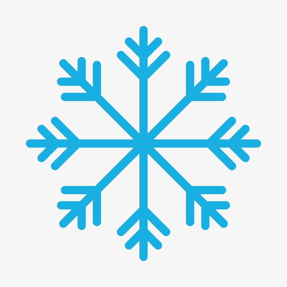 Snowflake vector icon. Christmas winter theme.