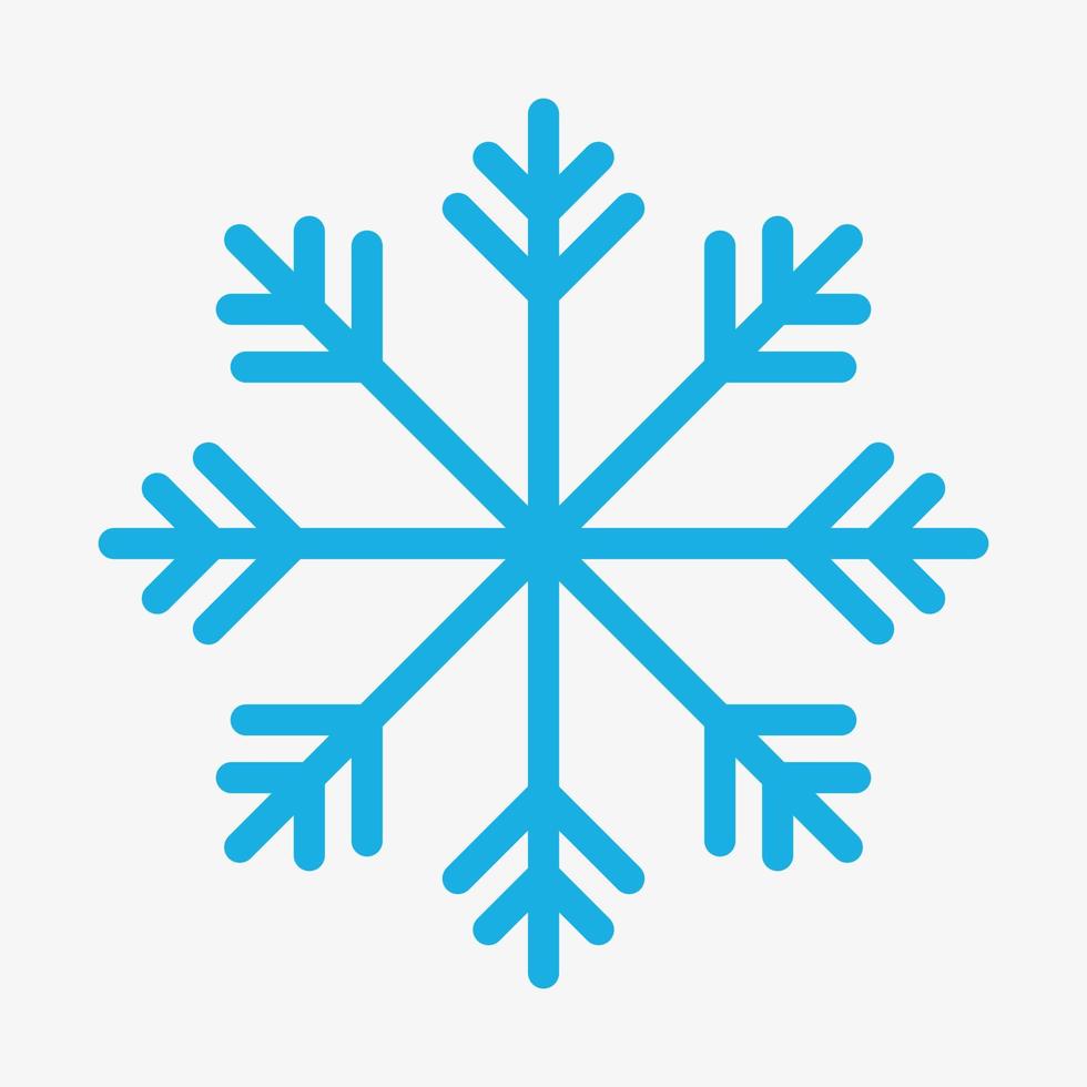 icono de vector de copo de nieve. tema de invierno de navidad.