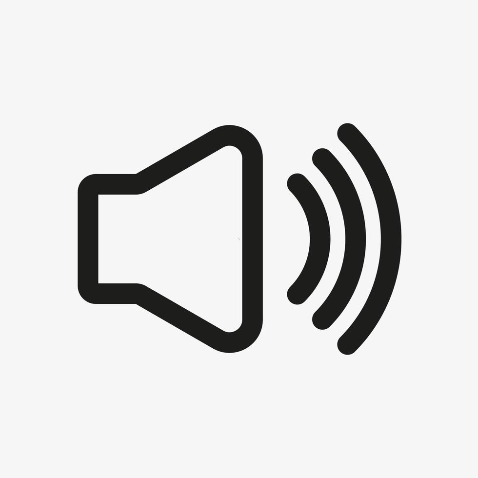 Speaker outline icon. Sound line symbol vector