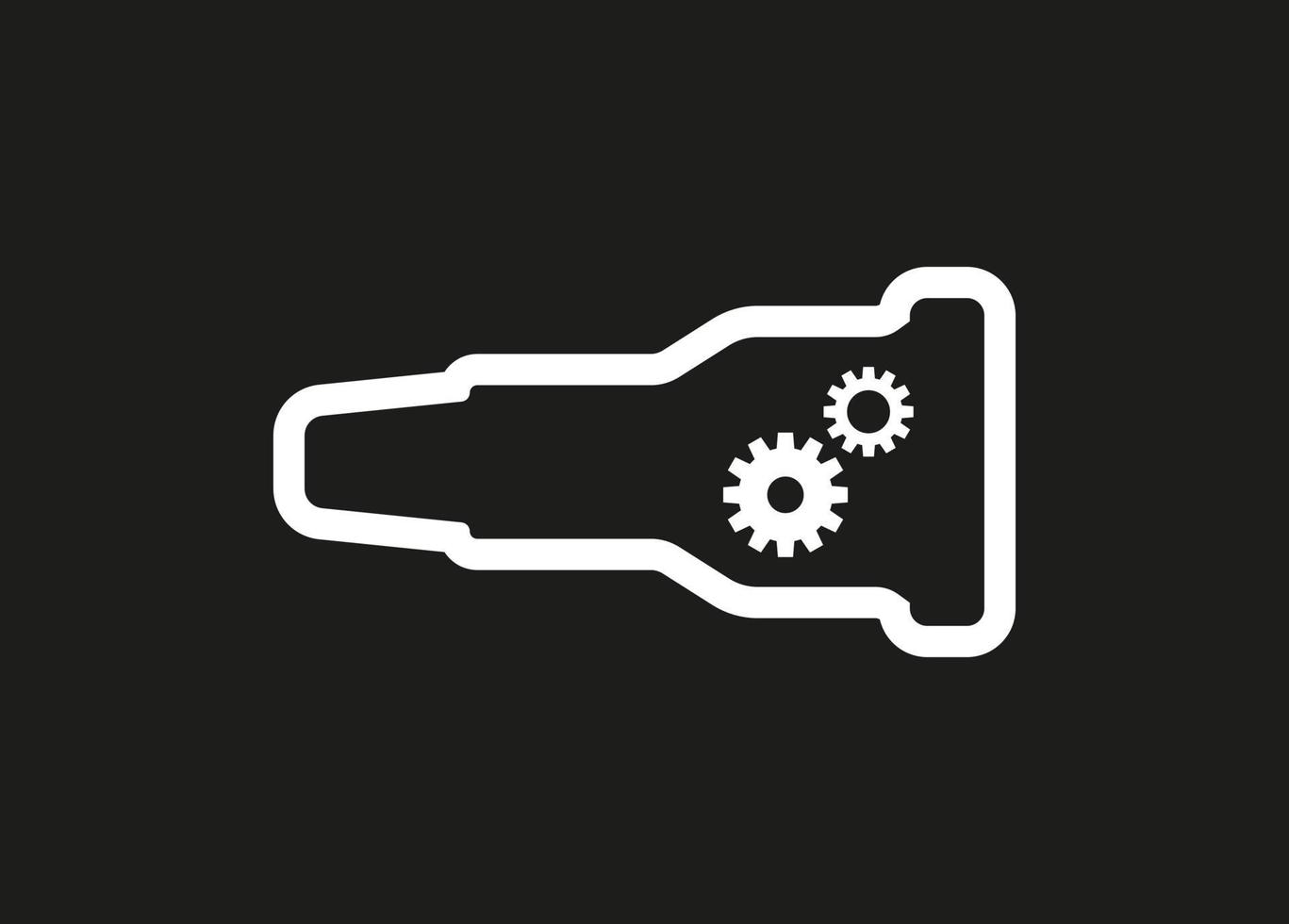 Gearbox, gear shift, car transmission vector icon on black background.