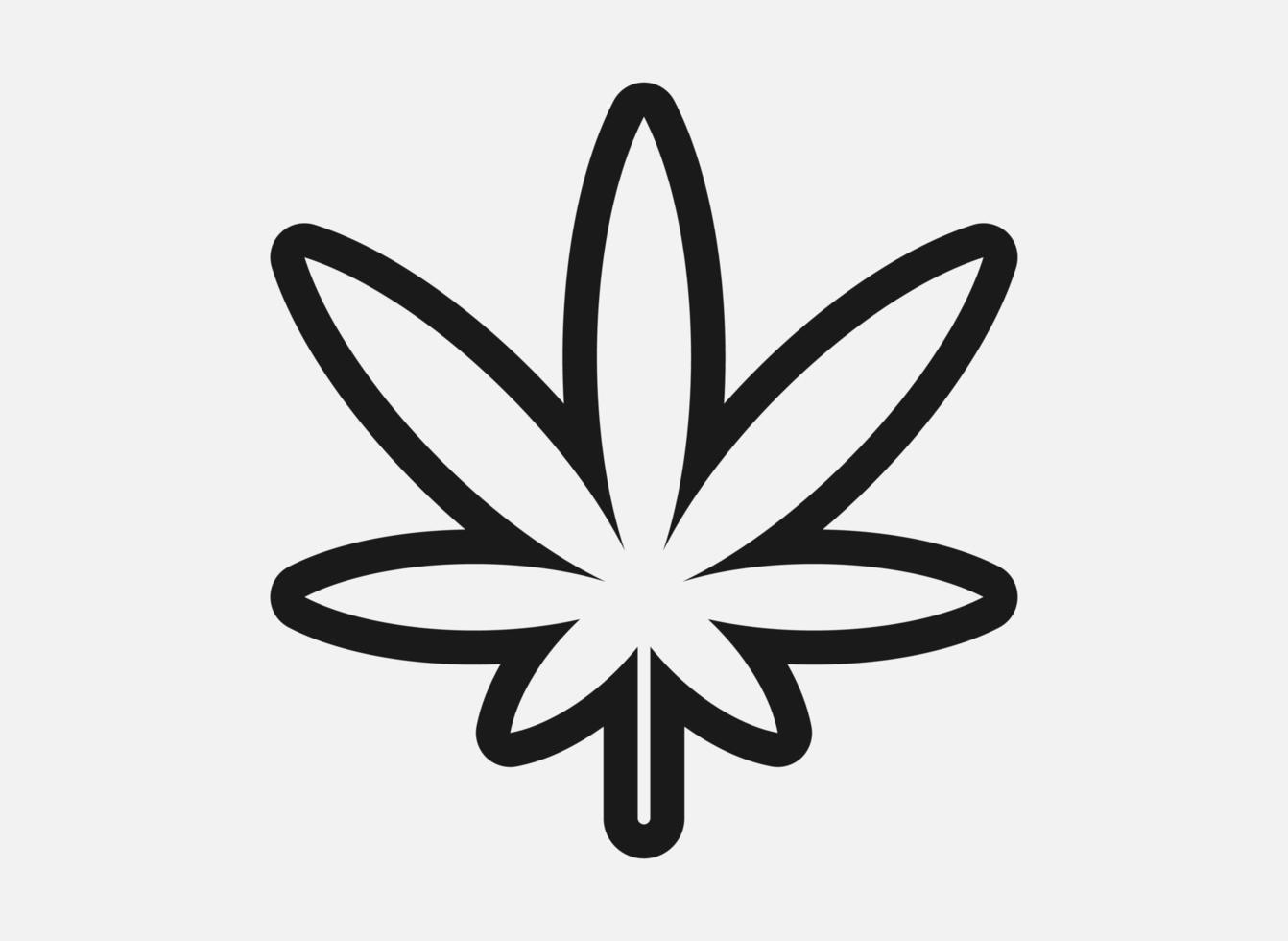 Marijuana leaf vector icon isolated on white background