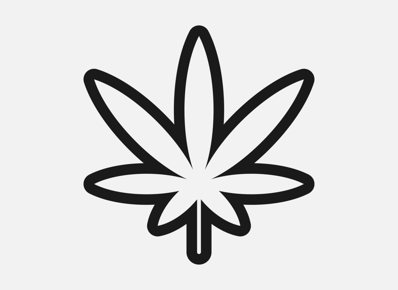 icono de vector de hoja de marihuana aislado sobre fondo blanco