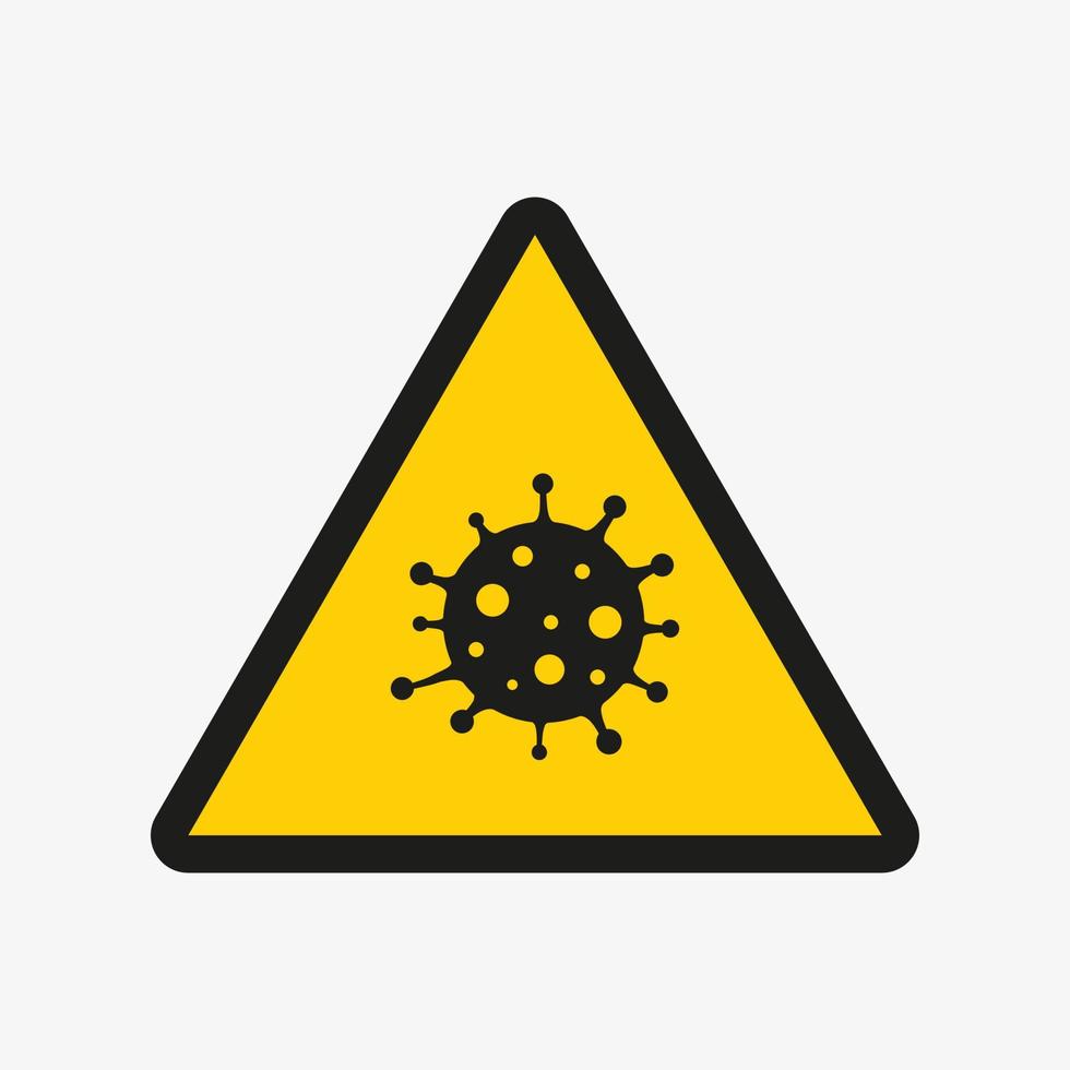 Virus warning vector sign on white background