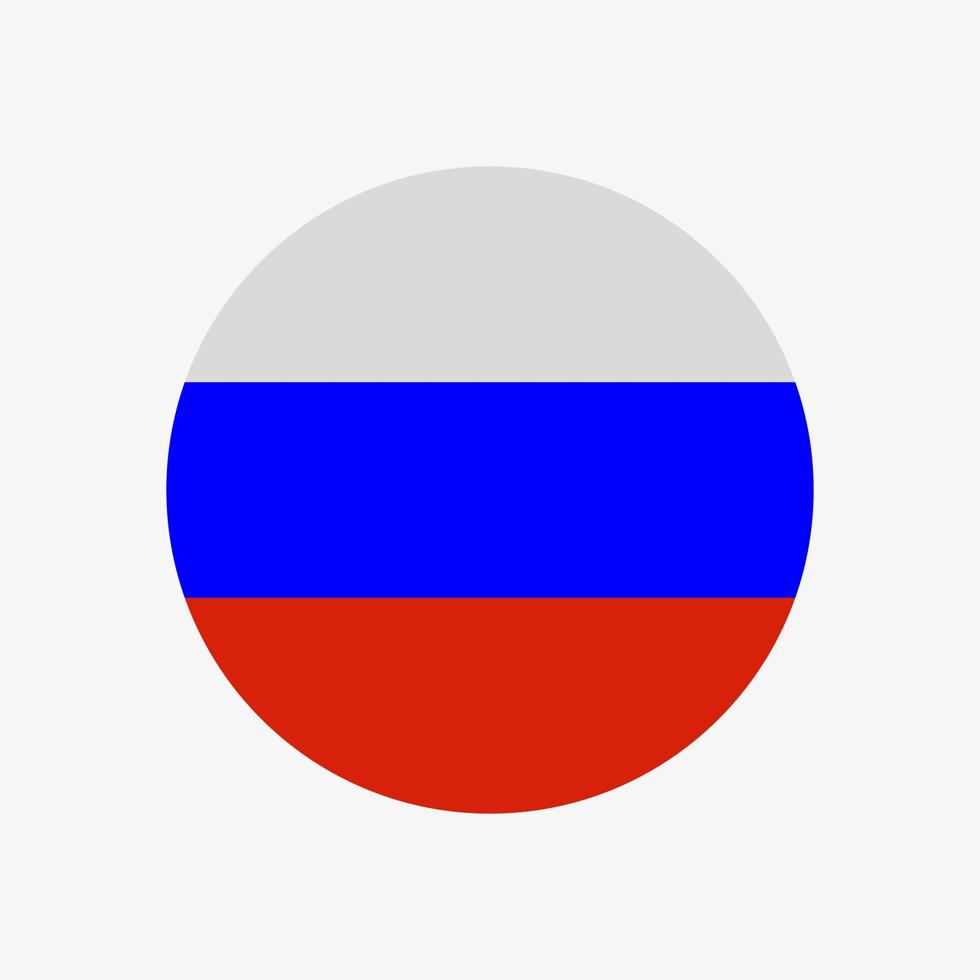 icono de vector de bandera rusa redonda aislado sobre fondo blanco. la bandera de rusia en un círculo.