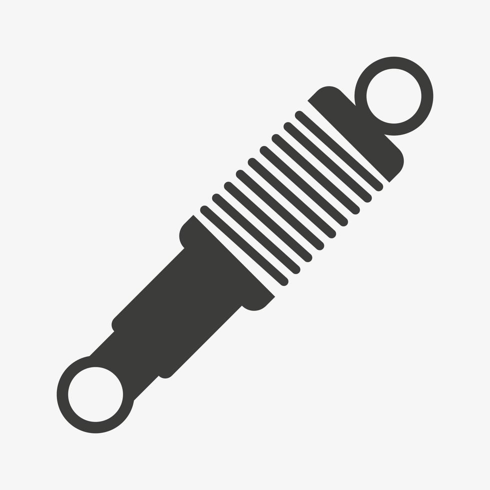 Car suspension shock absorber vector icon isolated on white background.