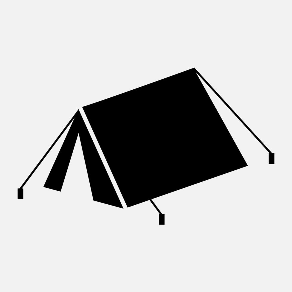 icono de tienda aislado sobre fondo blanco. señal de campamento. vector