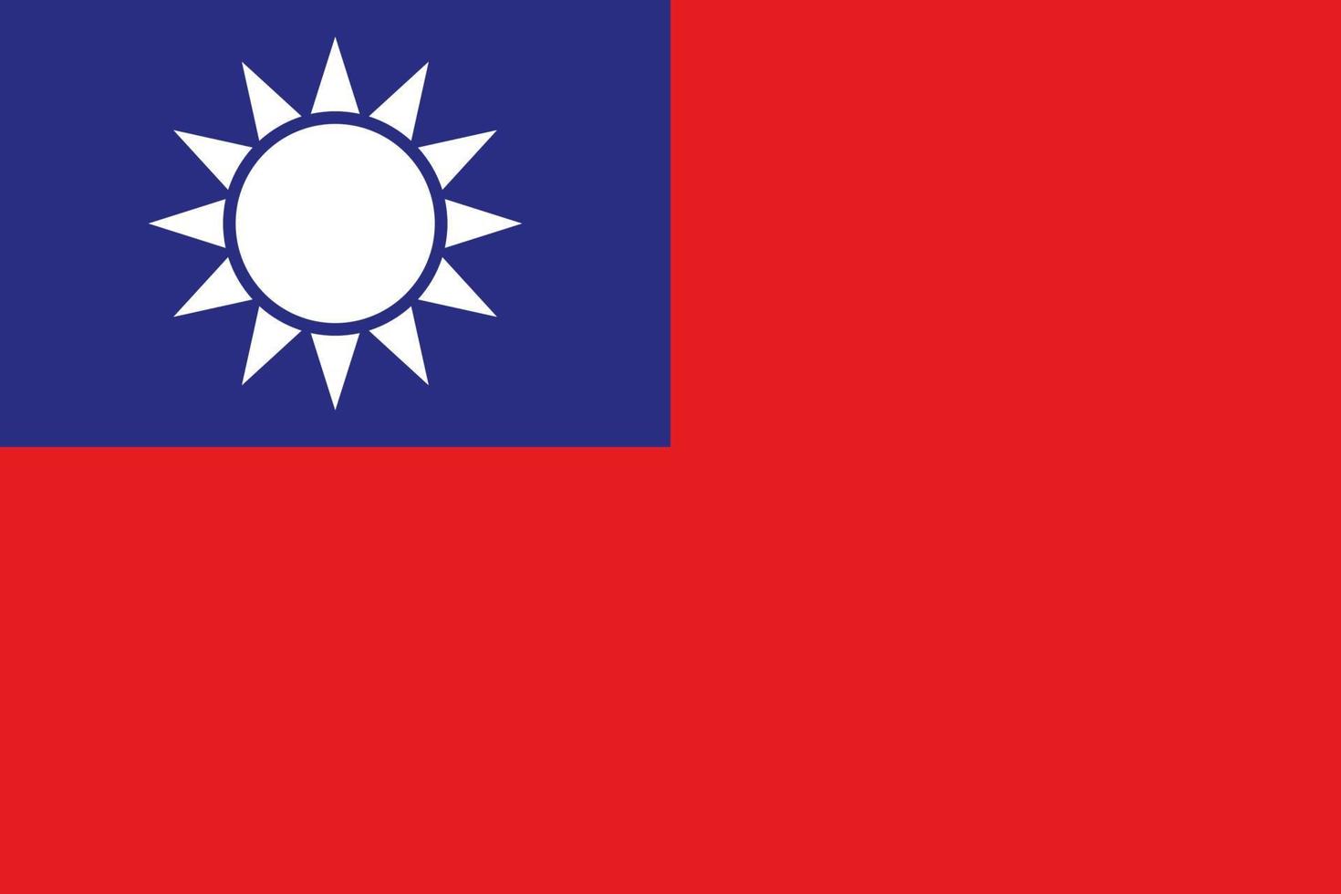 icono de vector de bandera taiwanesa. la bandera de taiwán.