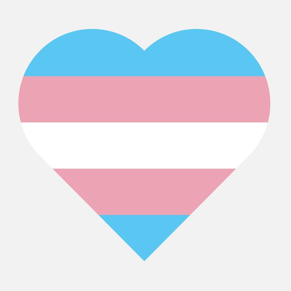 Transgender flag heart vector icon