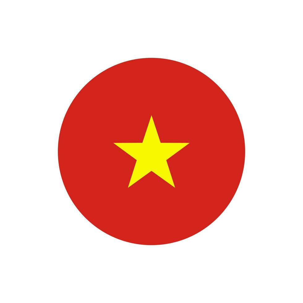 Round Vietnamese flag vector icon isolated on white background. The flag of Vietnam in a circle.