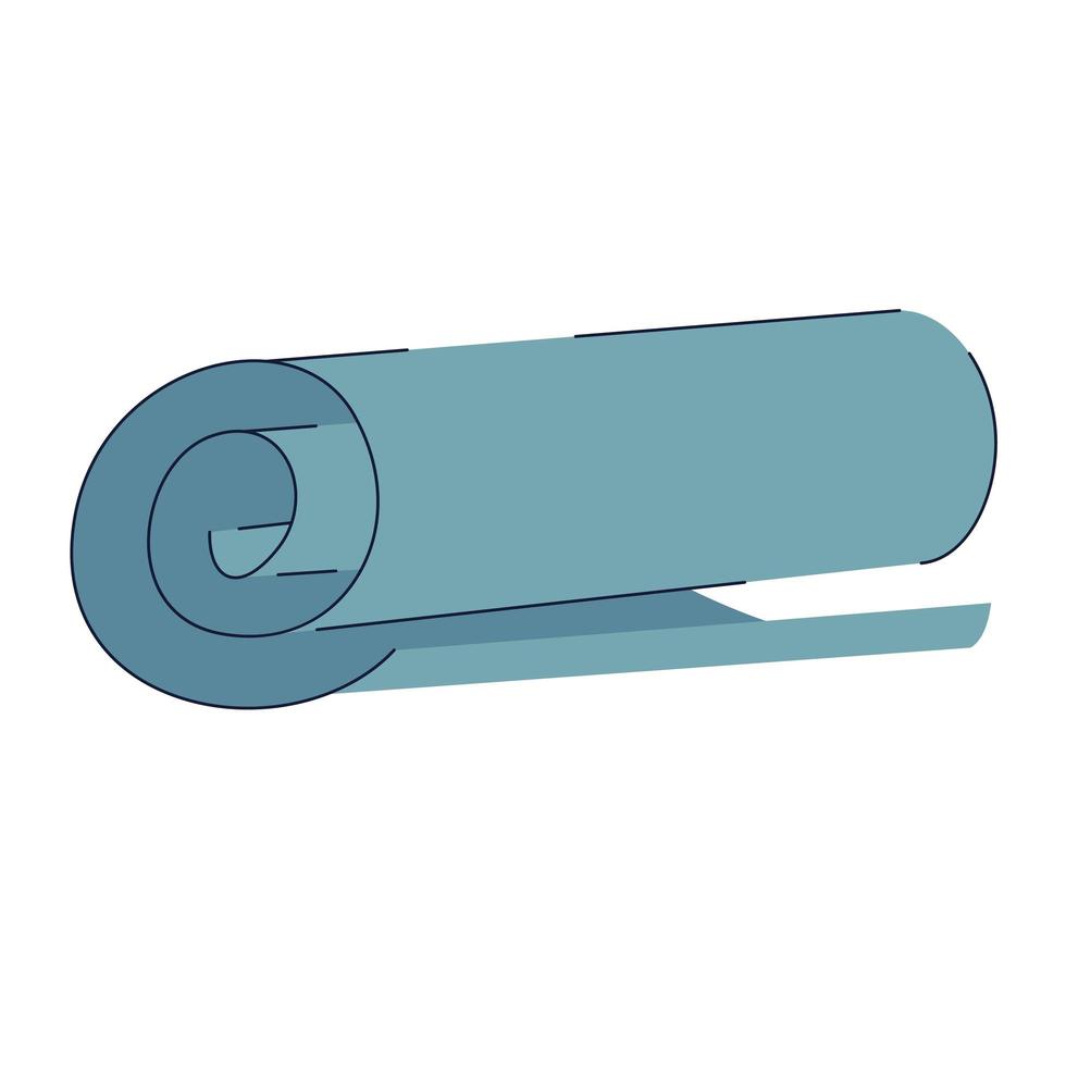 gym mat rolled up flat vector illustration