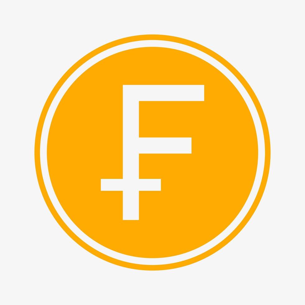 Swiss Franc icon. Swiss currency symbol. Vector illustration. Coin symbol.