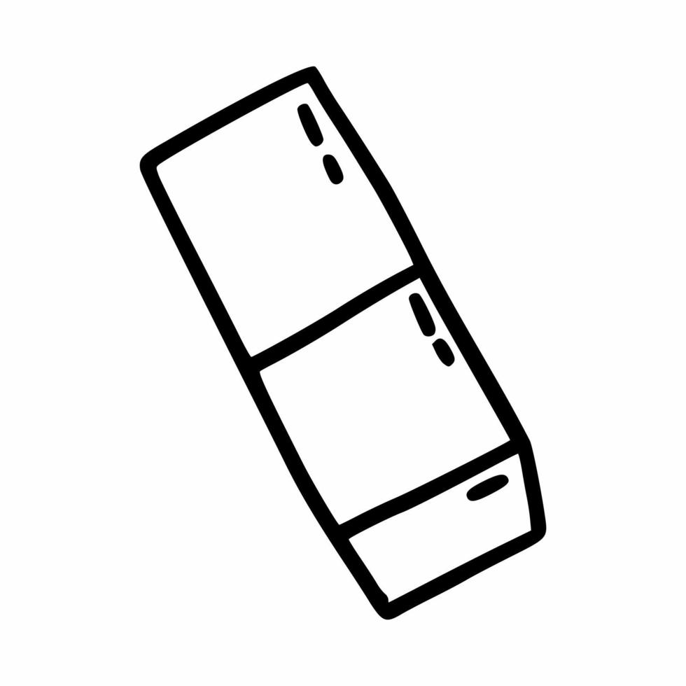 Doodle style eraser. Vector illustration on white background.