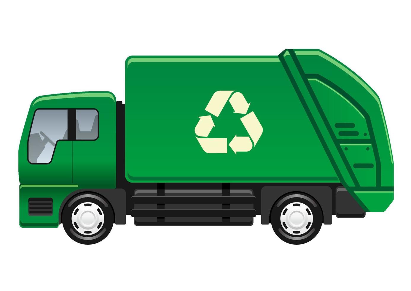 Vector Recycling Truck Isolated On A White Background.