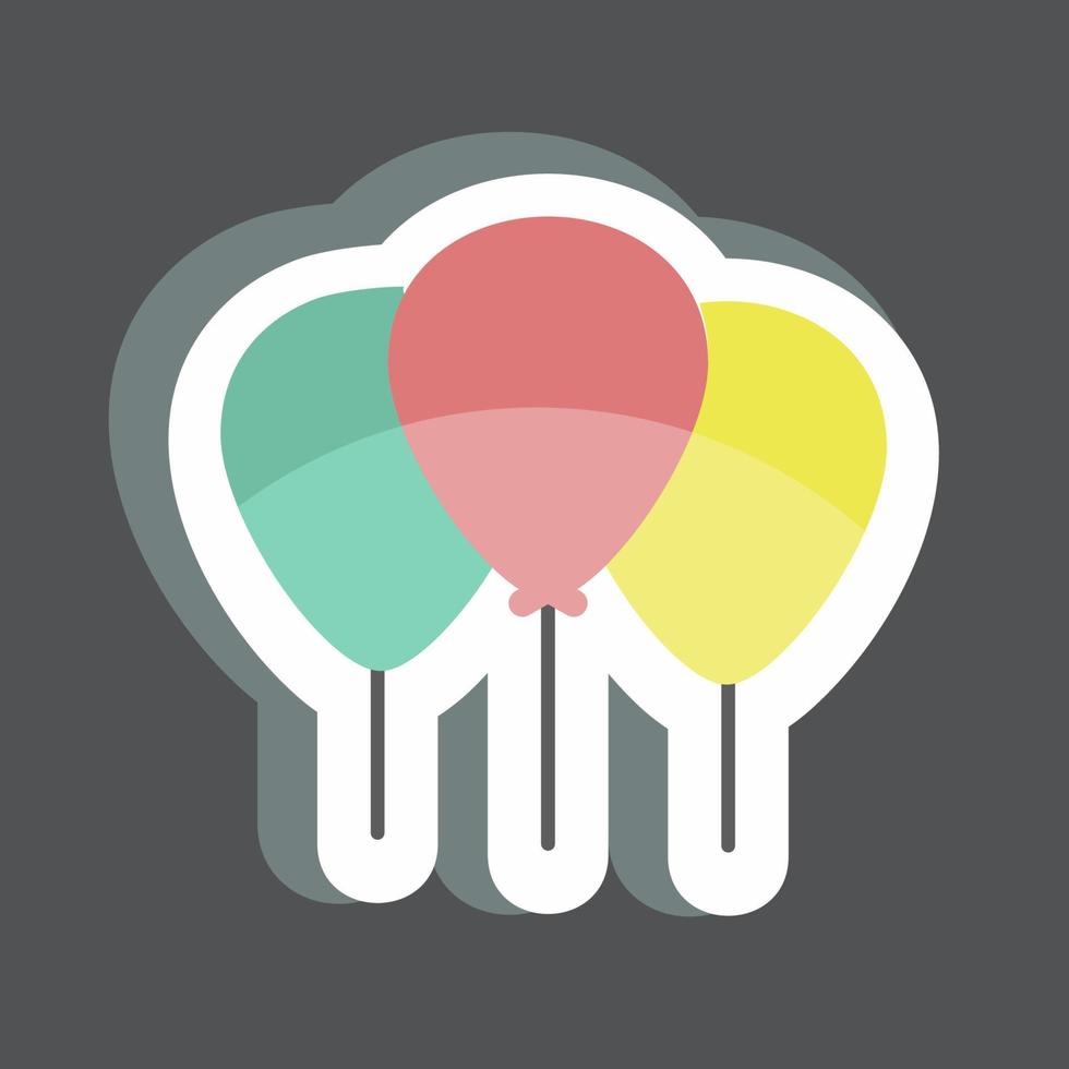 Balloons Sticker in trendy isolated on black background vector