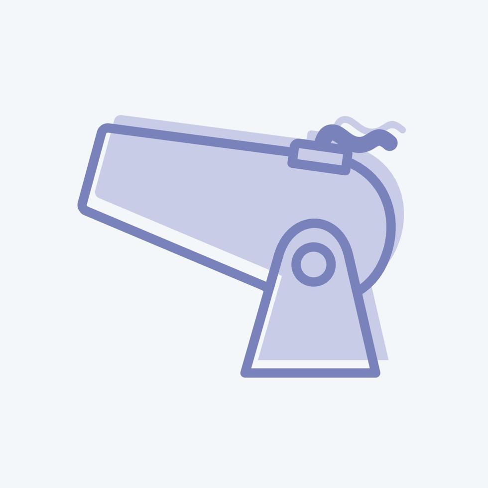 Cannon Icon in trendy blue eyes style isolated on soft blue background vector