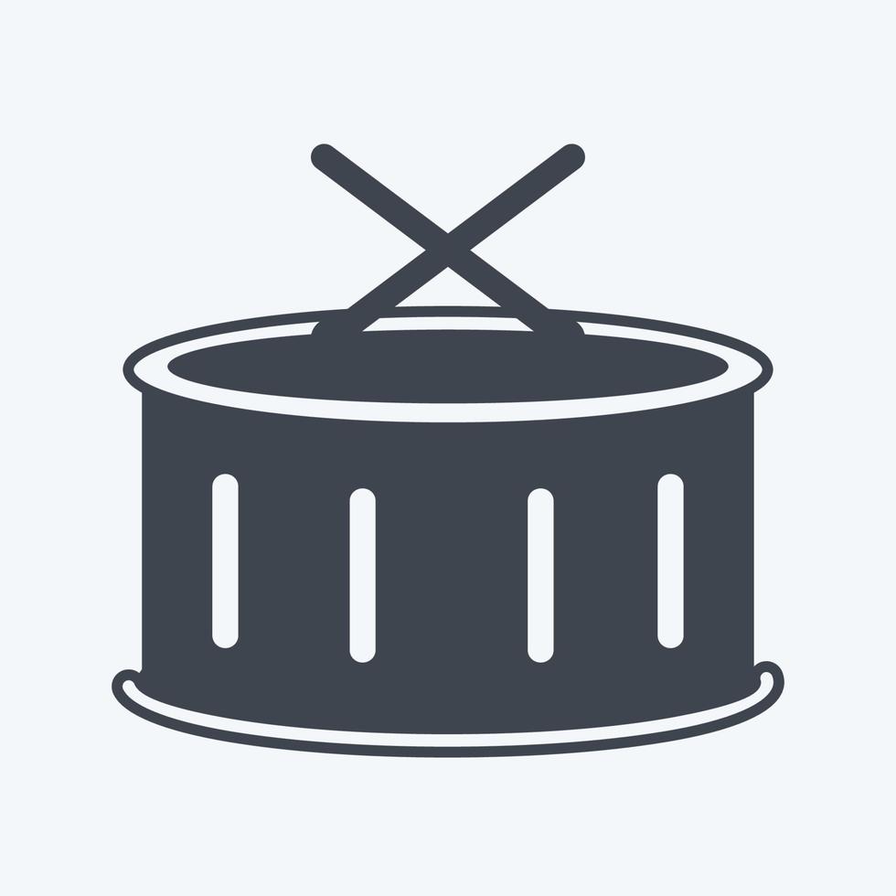 Drums Icon in trendy glyph style isolated on soft blue background vector