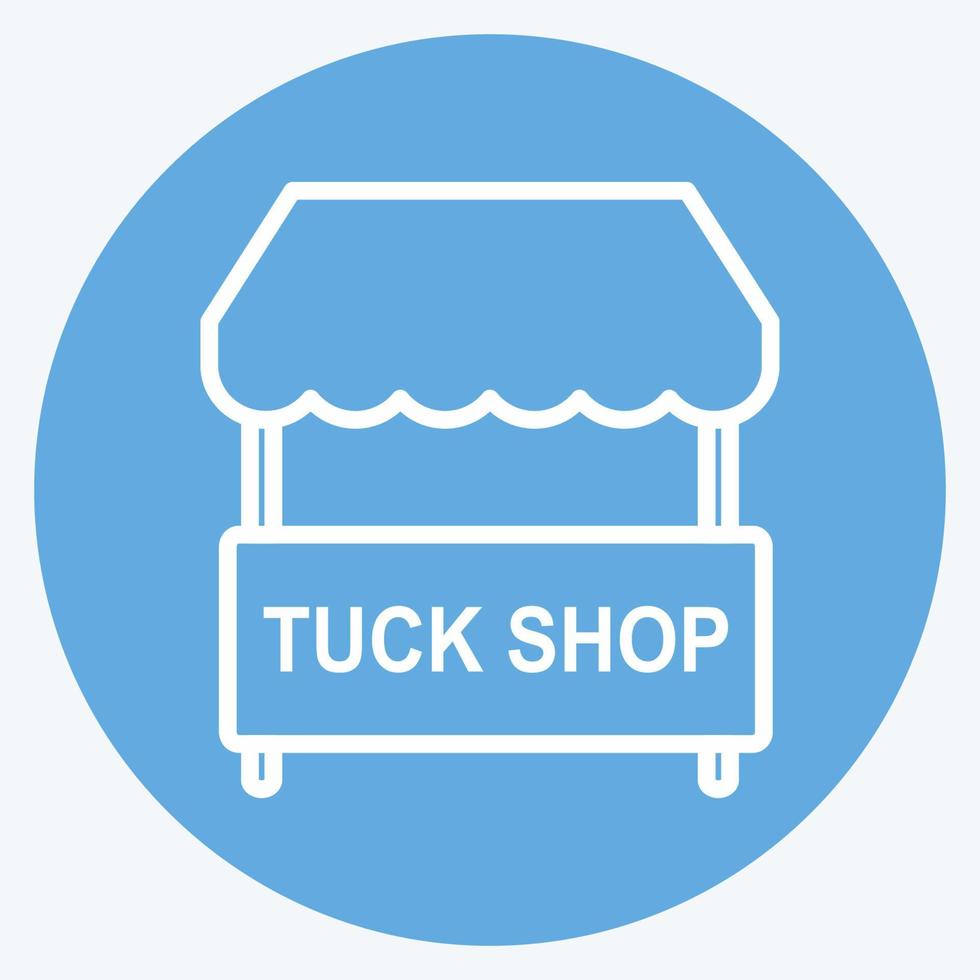 Tuck SHop Icon in trendy blue eyes style isolated on soft blue background vector