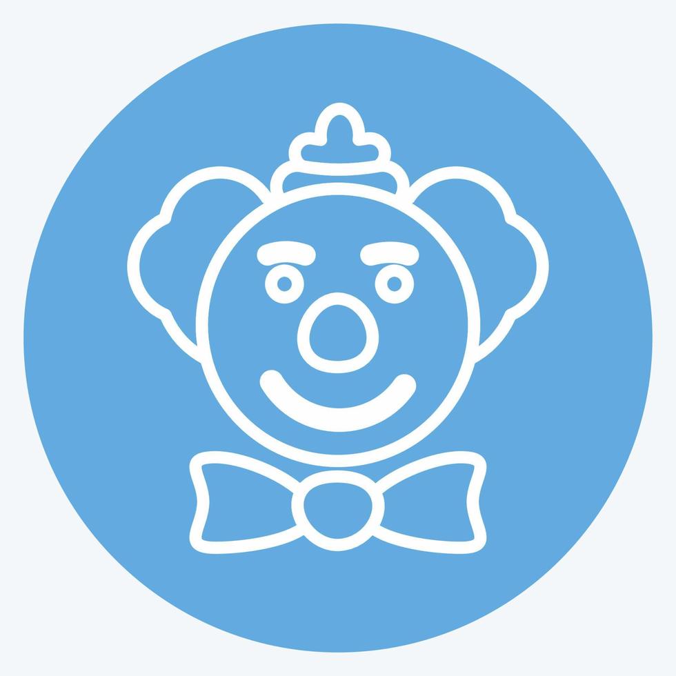 Clown Face Icon in trendy blue eyes style isolated on soft blue background vector