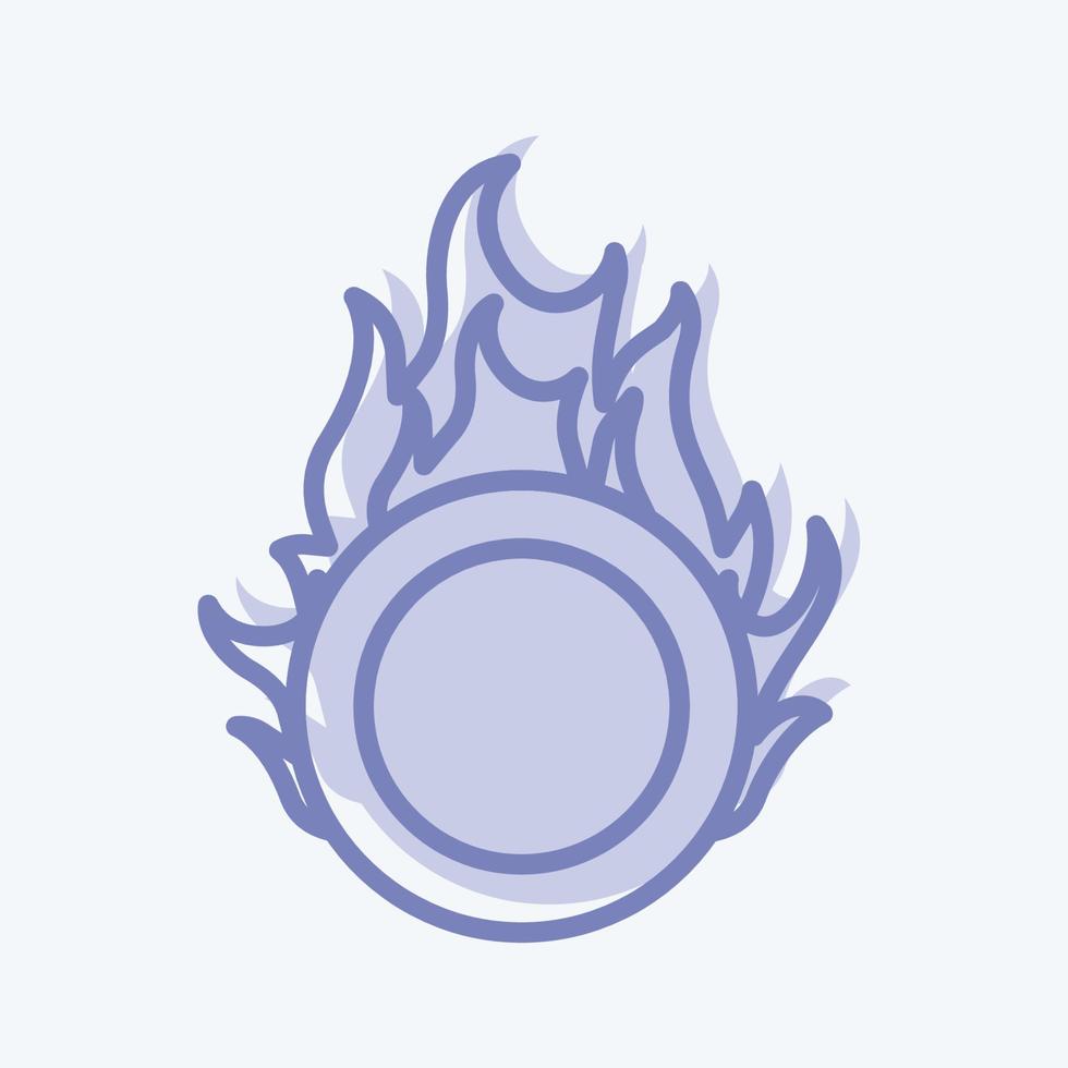 icono de aro de fuego en estilo moderno de ojos azules aislado en fondo azul suave vector