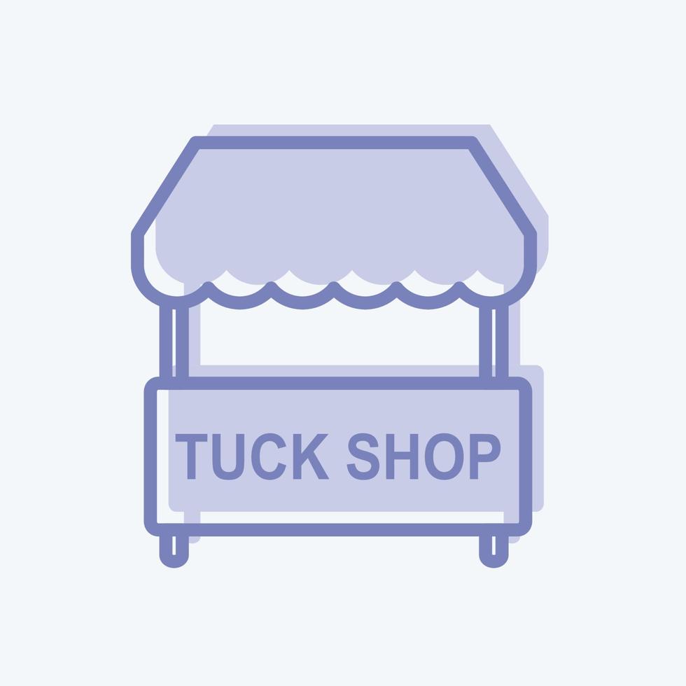 Tuck Shop Icon in trendy blue eyes style isolated on soft blue background vector