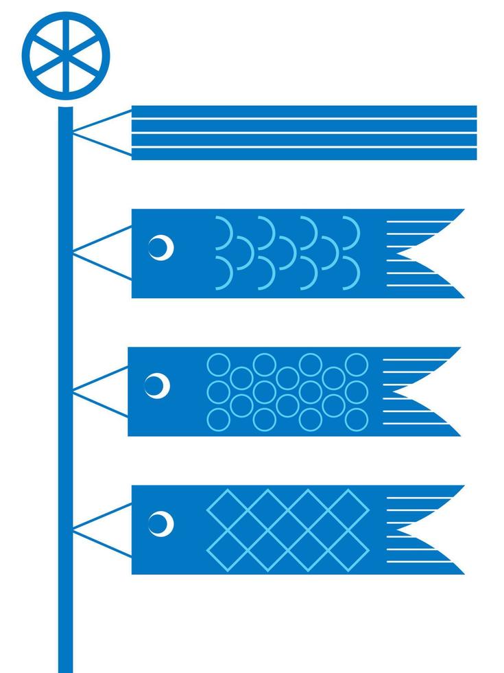 serpentinas de carpa para el festival de los chicos japoneses. ilustración plana vectorial aislada en un fondo blanco. vector