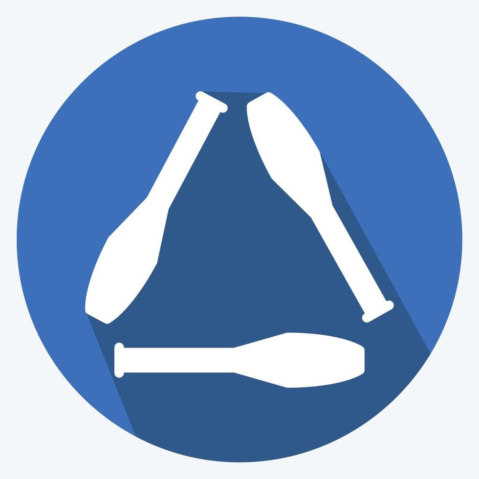 Sticks Icon in trendy long shadow style isolated on soft blue background vector