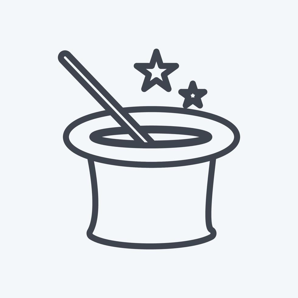 Magic Icon in trendy line style isolated on soft blue background vector