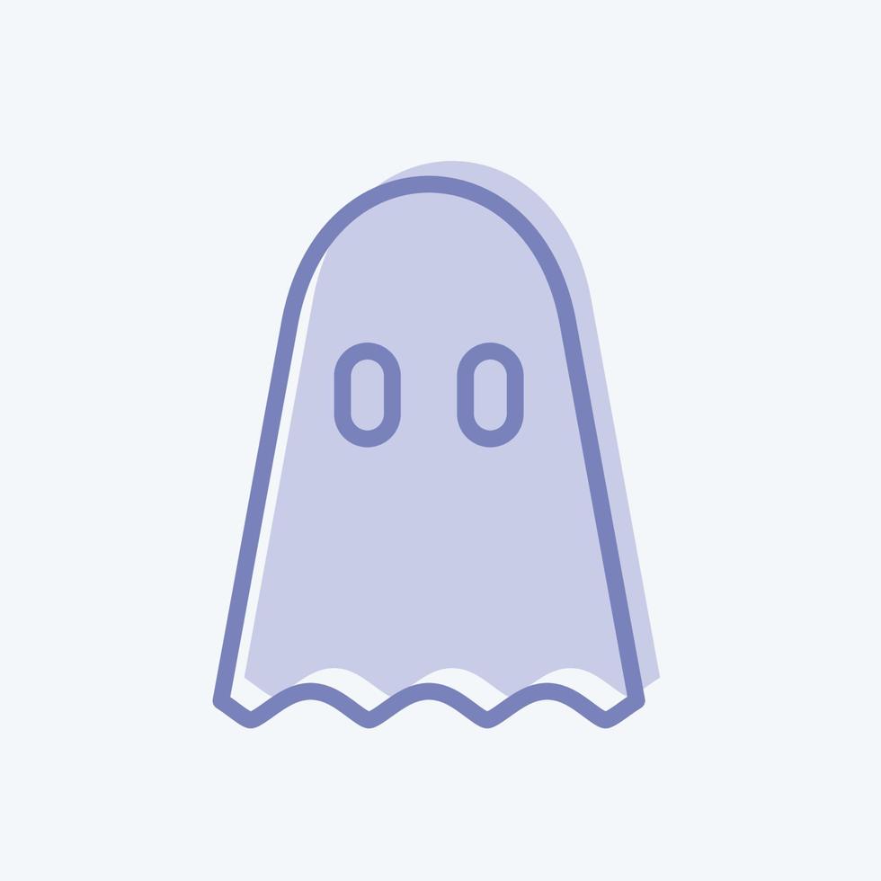 Ghosts Icon in trendy blue eyes style isolated on soft blue background vector