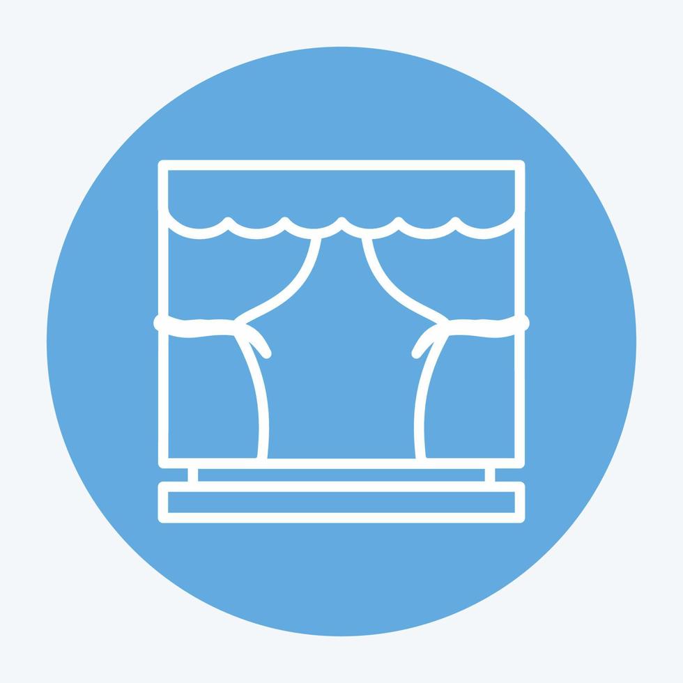 Theatre Icon in trendy blue eyes style isolated on soft blue background vector