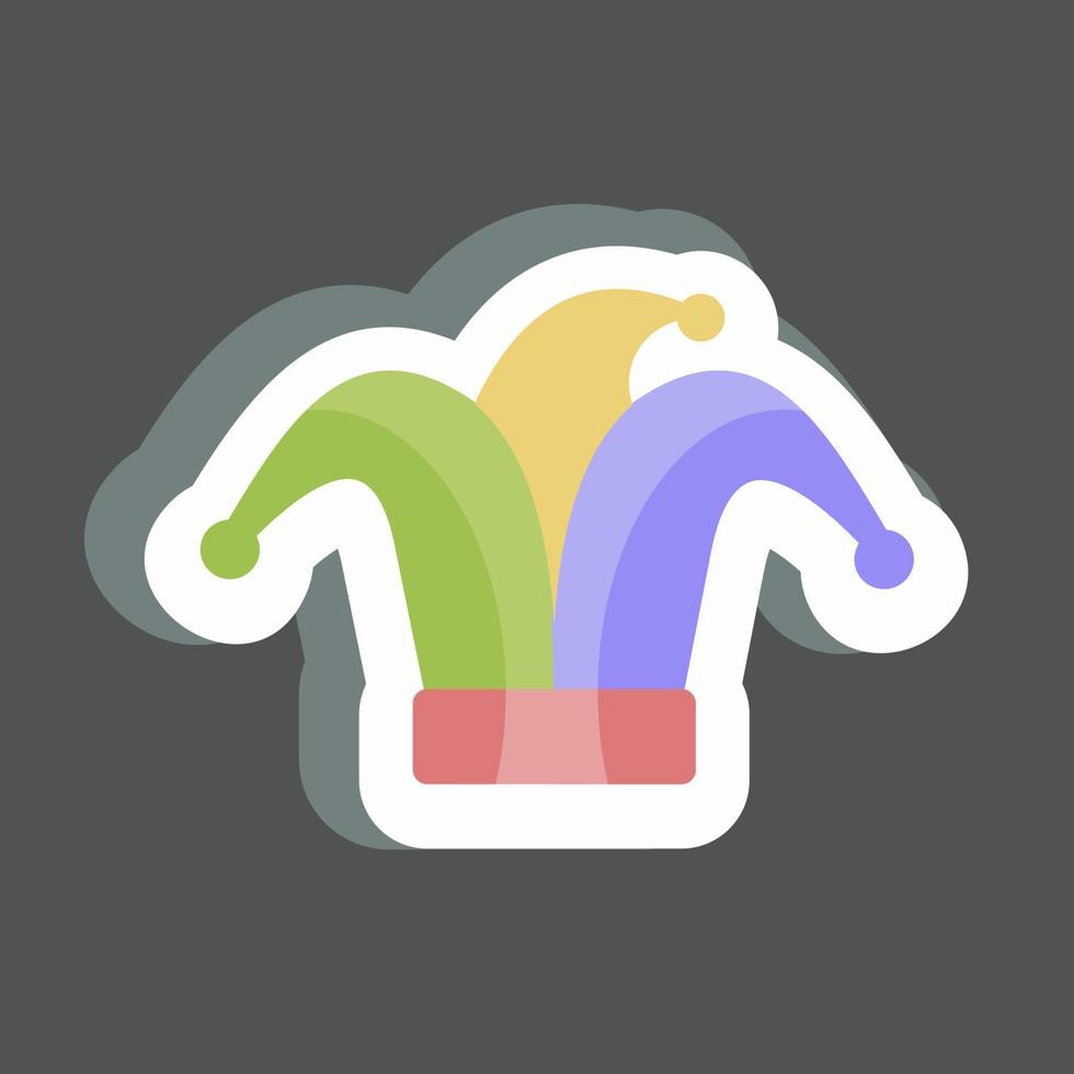 Fool's Hat Sticker in trendy isolated on black background vector