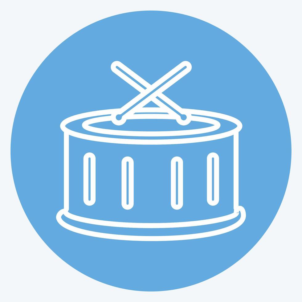 Drums Icon in trendy flat style isolated on soft blue background vector