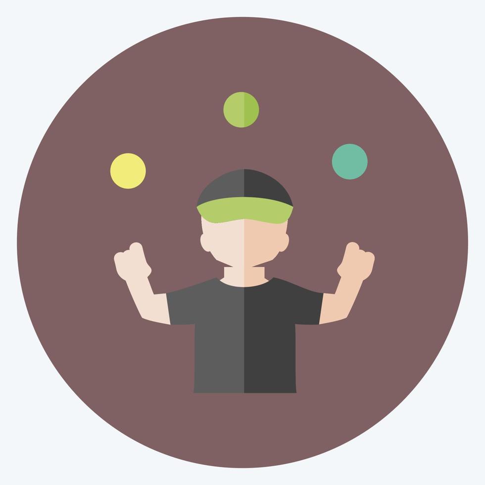 Ball Juggling Icon in trendy flat style isolated on soft blue background vector