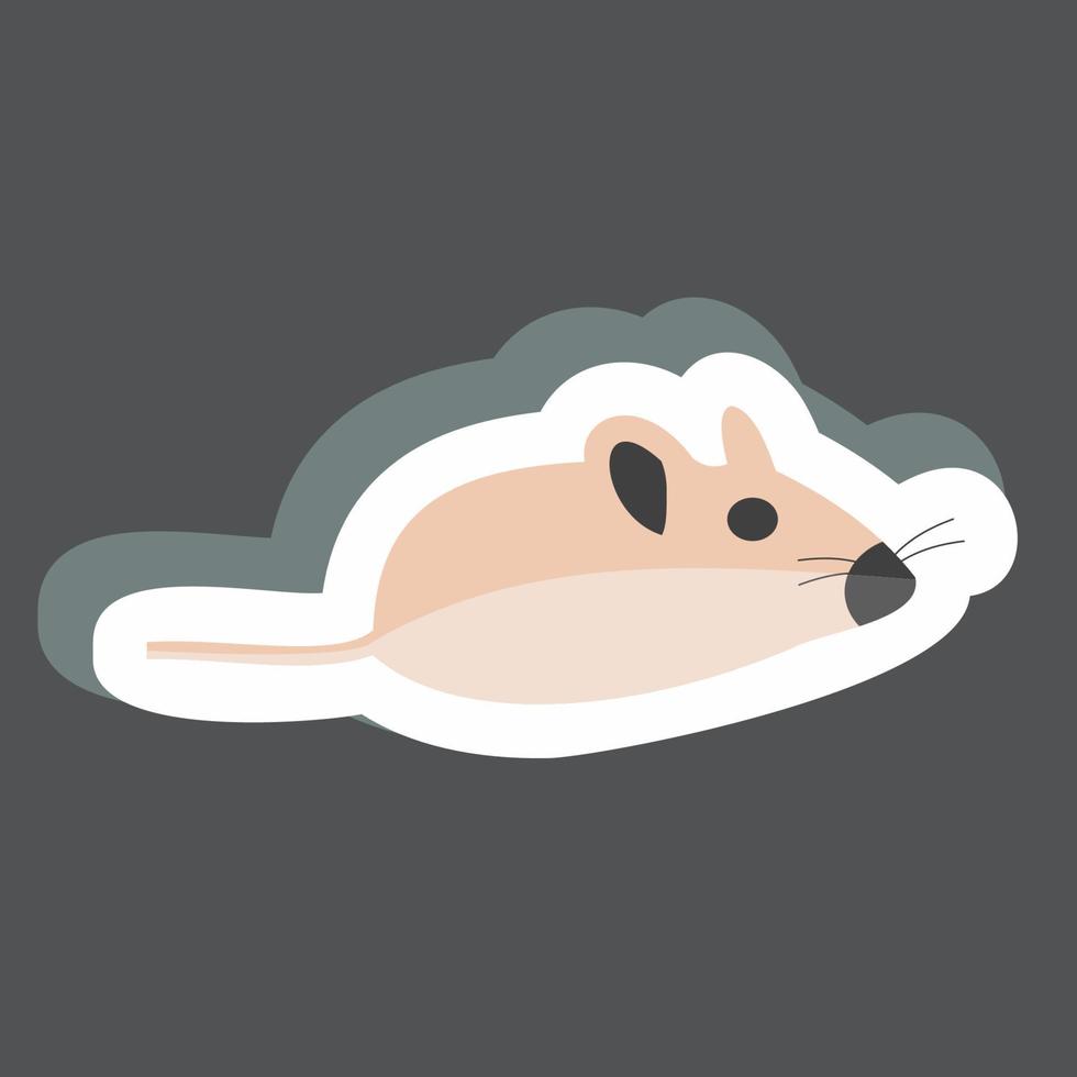 Pet Mouse Sticker in trendy isolated on black background vector