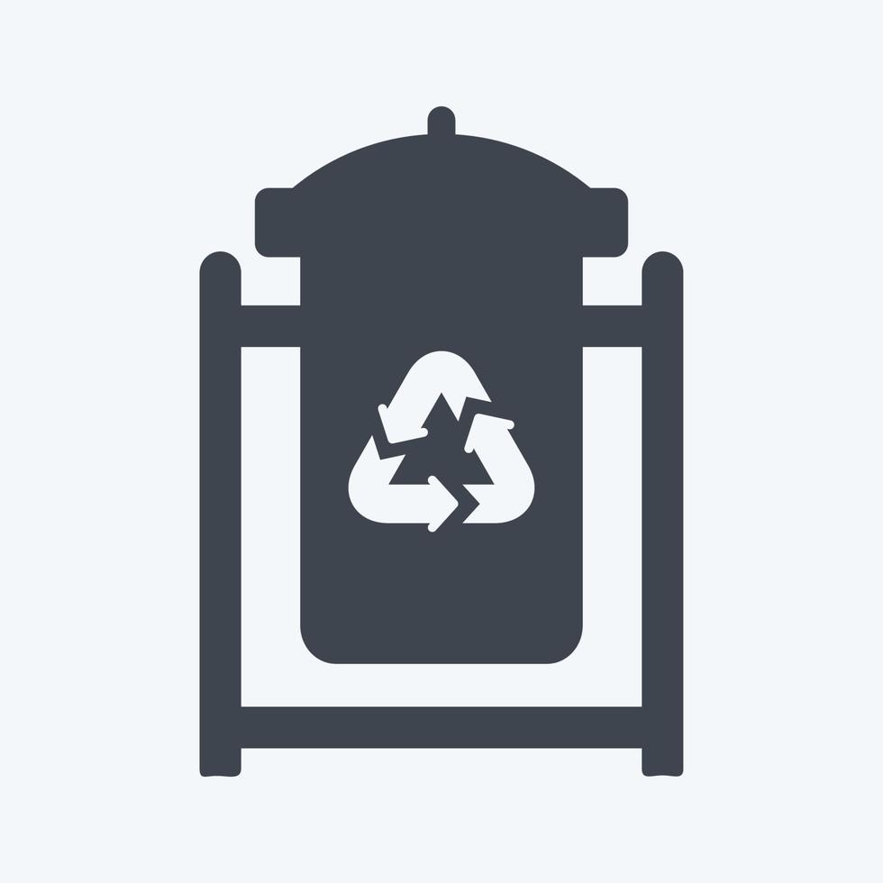 Recycle Bin Icon in trendy glyph style isolated on soft blue background vector