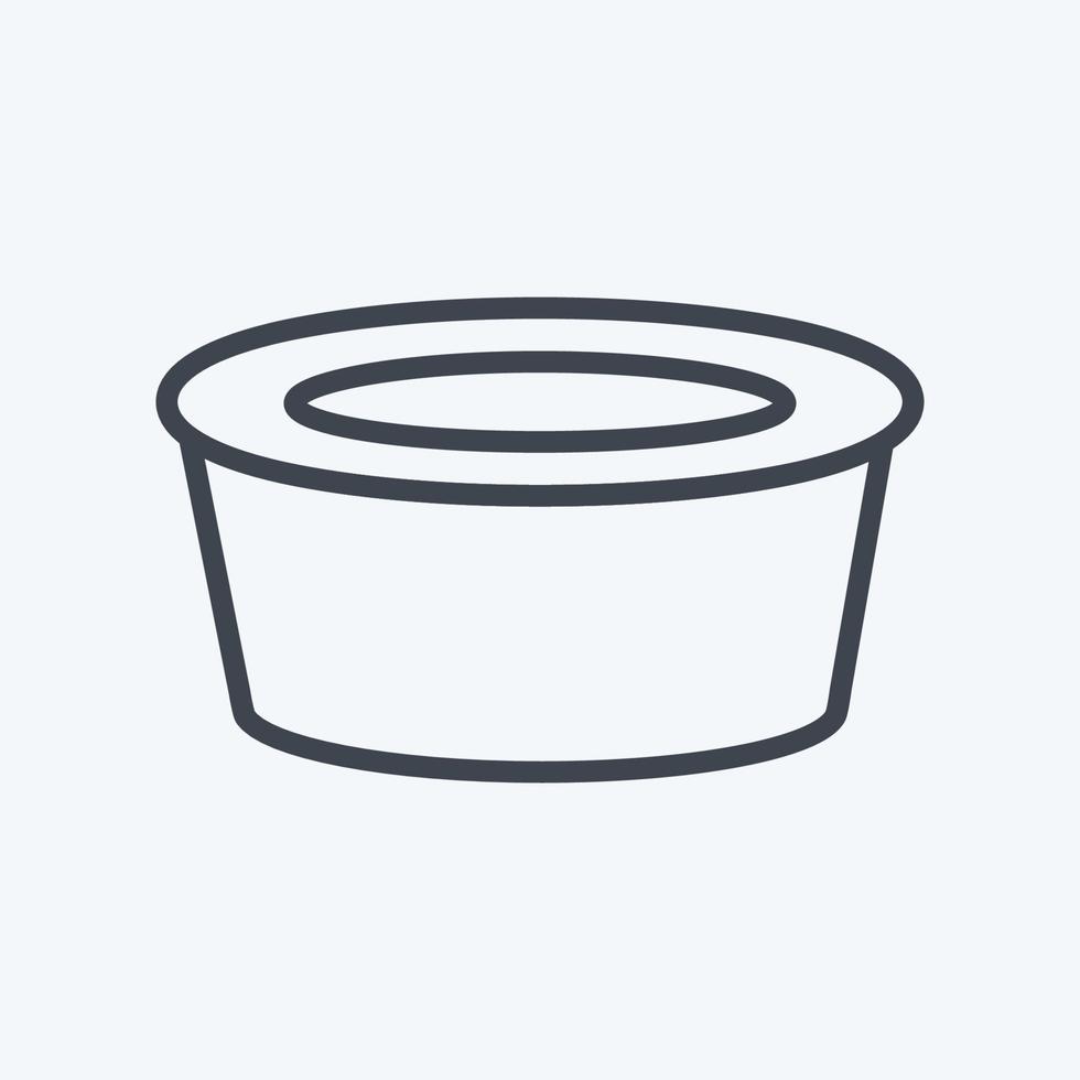 icono de olla de sopa en estilo de línea de moda aislado en fondo azul suave vector