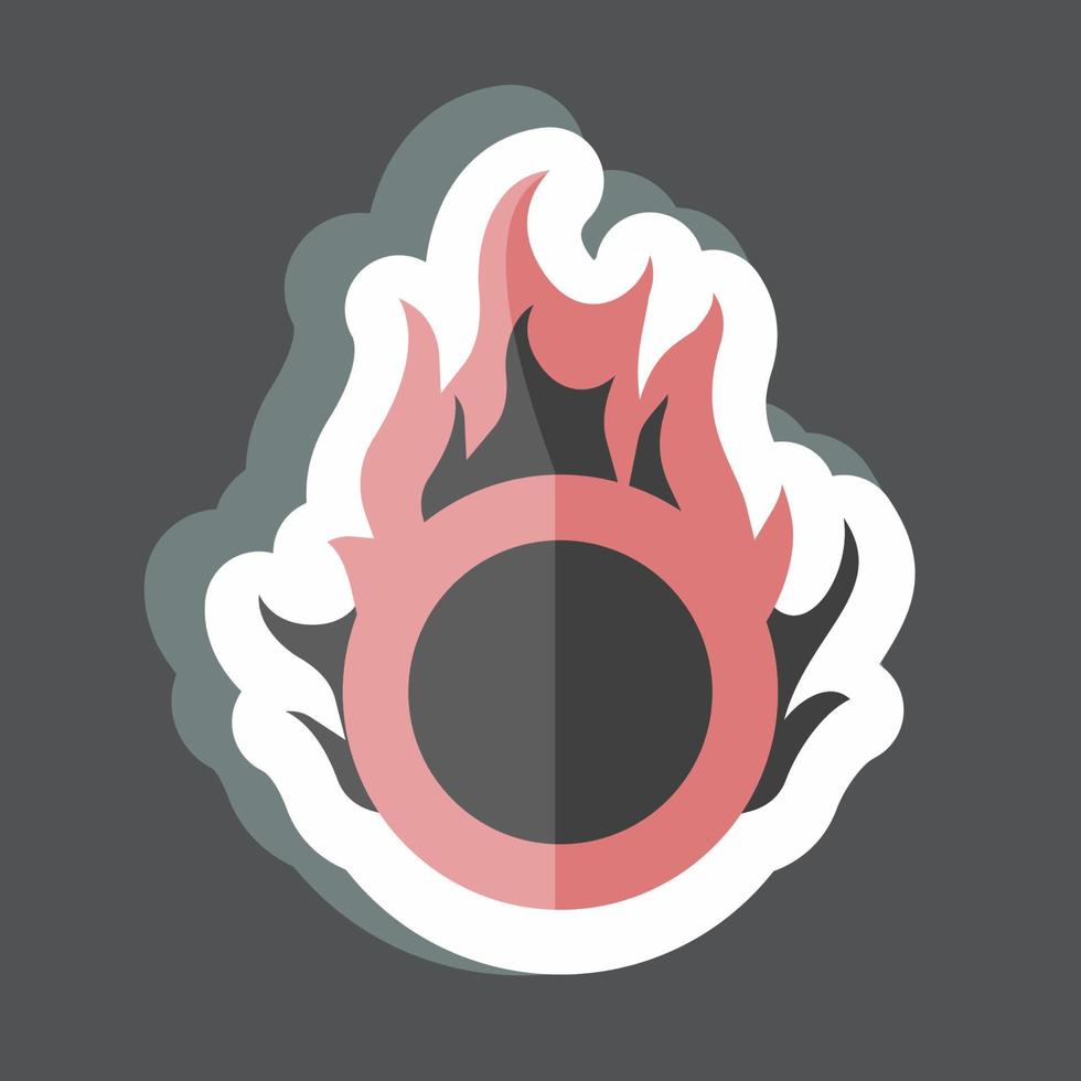 Fire Hoop Sticker in trendy isolated on black background vector
