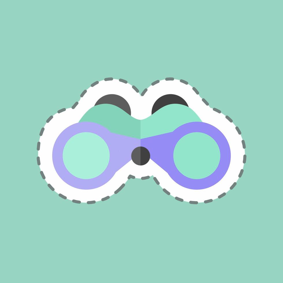 Explore Sticker in trendy line cut isolated on blue background vector
