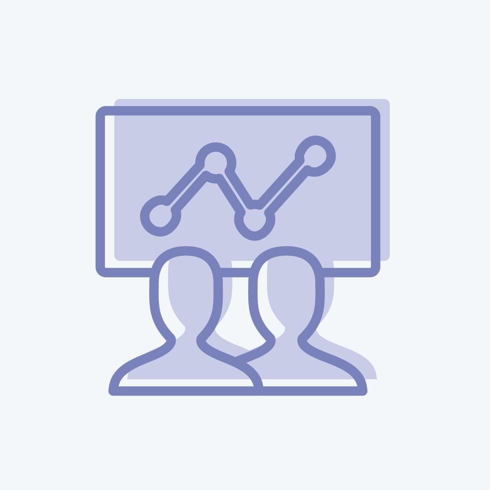 SEO Training Icon in trendy two tone style isolated on soft blue background vector