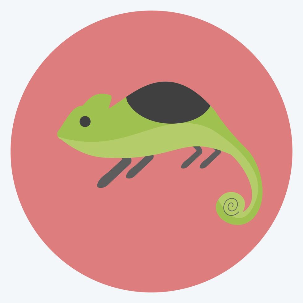 Pet Chameleon Icon in trendy flat style isolated on soft blue background vector