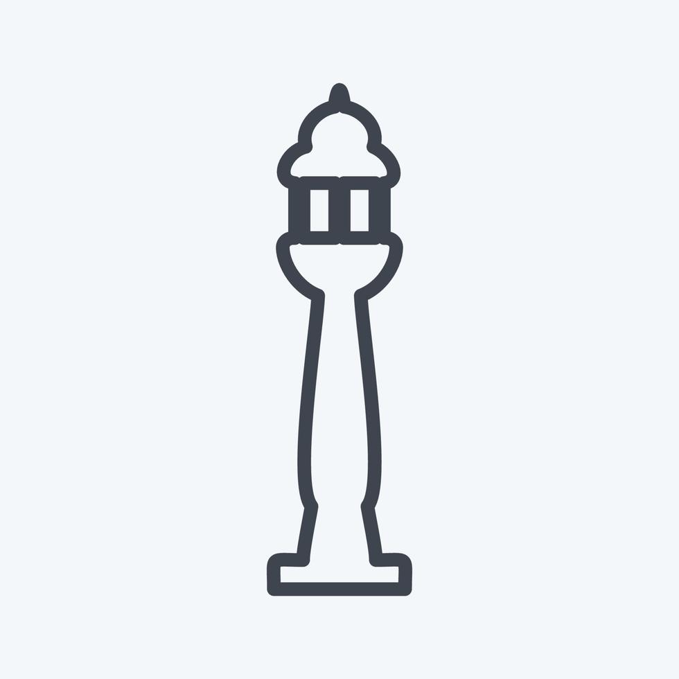 Lamp Post Icon in trendy line style isolated on soft blue background vector