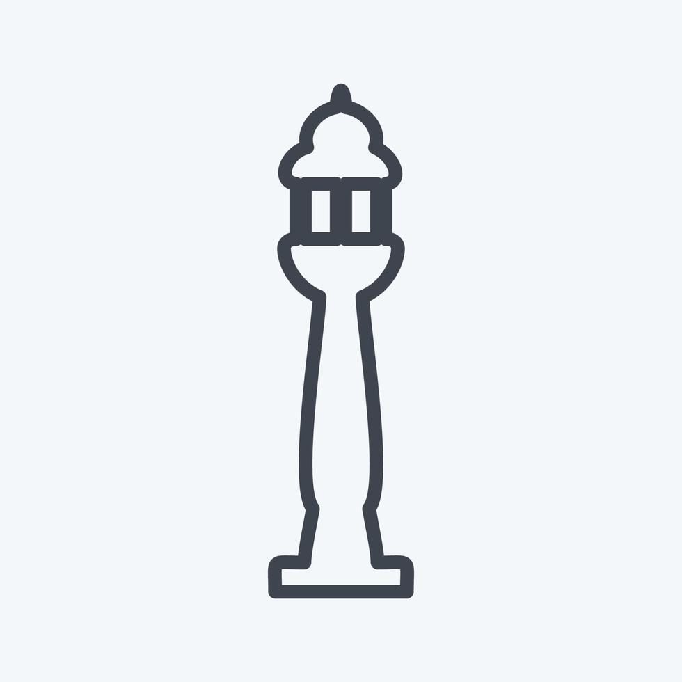 Lamp Post Icon in trendy line style isolated on soft blue background vector