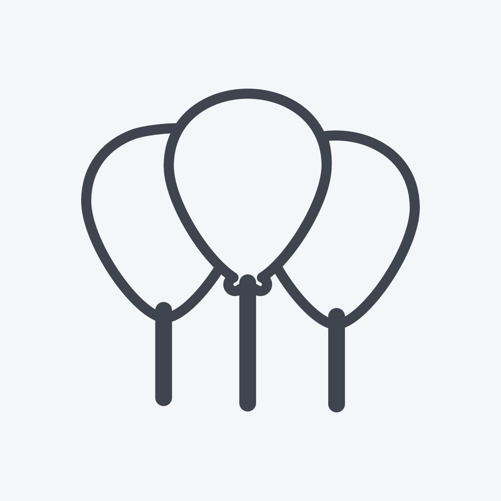Balloons Icon in trendy line style isolated on soft blue background vector
