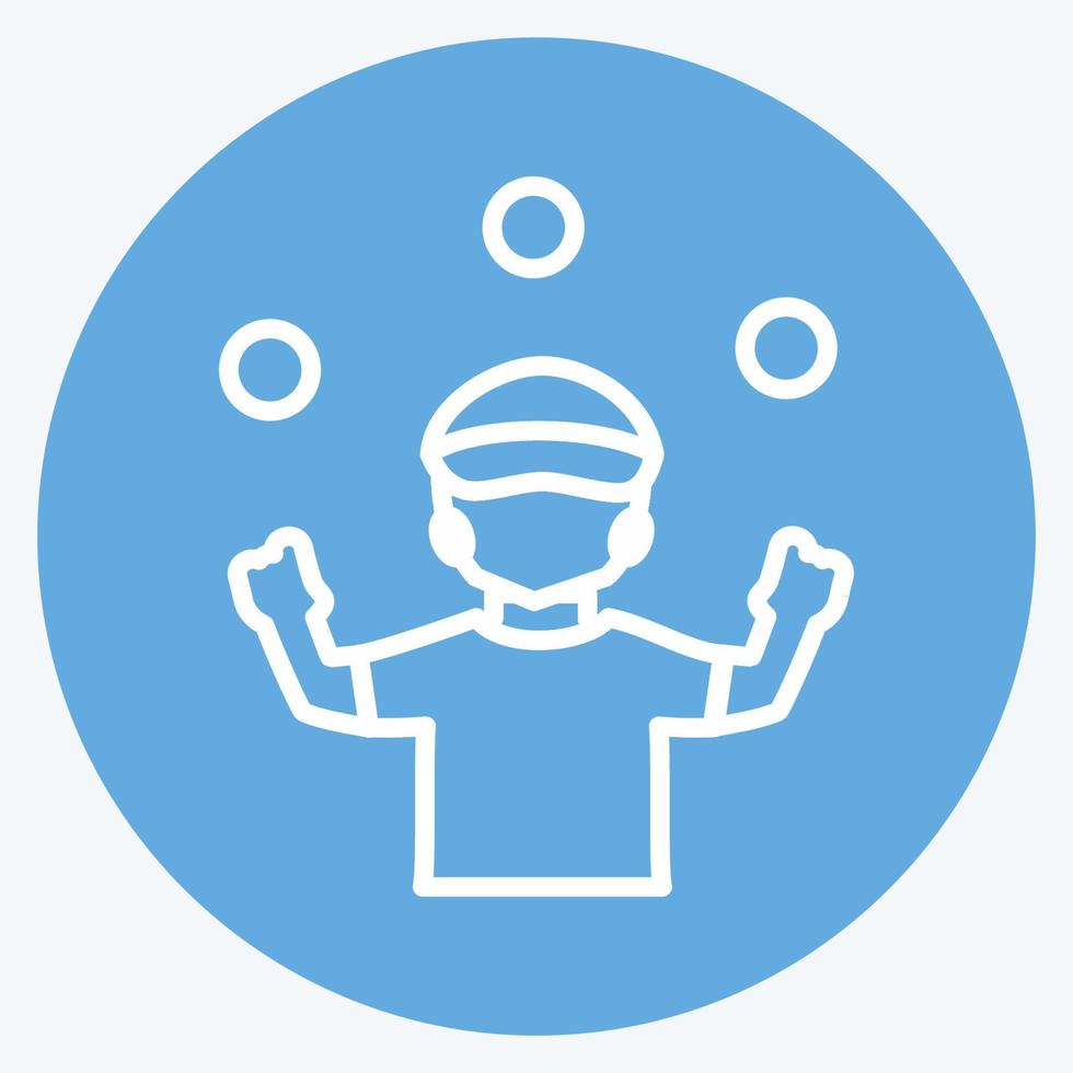 Ball Juggling Icon in trendy blue eyes style isolated on soft blue background vector