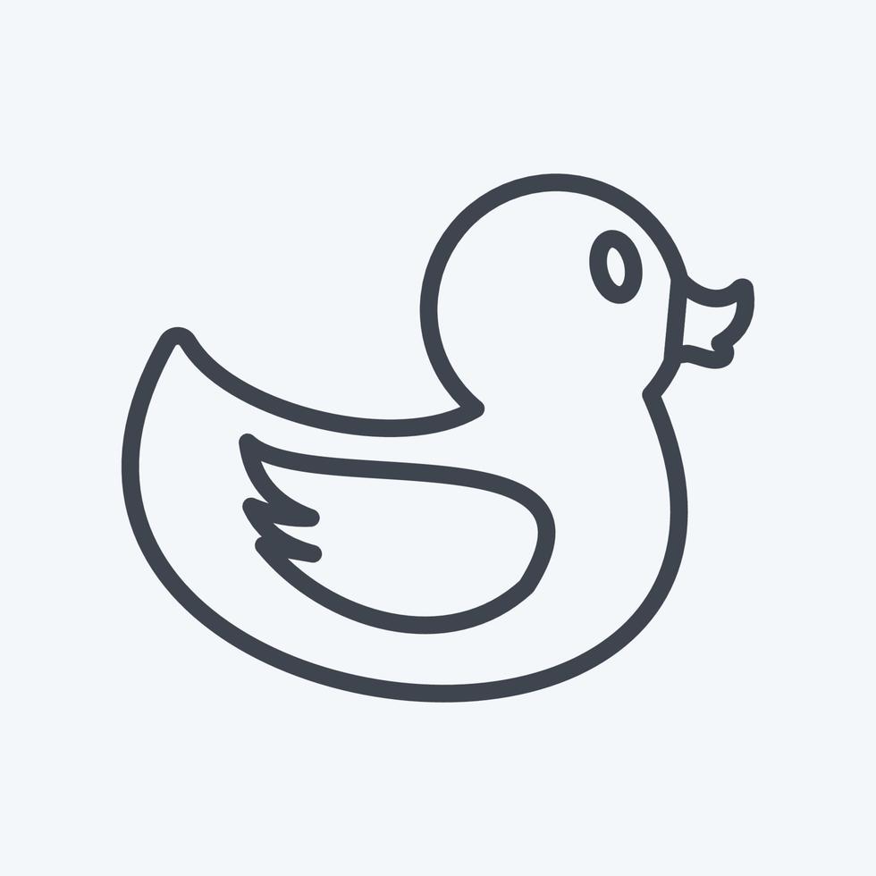 Duck Icon in trendy line style isolated on soft blue background vector