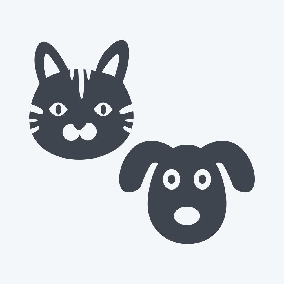 icono de mascotas en estilo de glifo de moda aislado en fondo azul suave vector