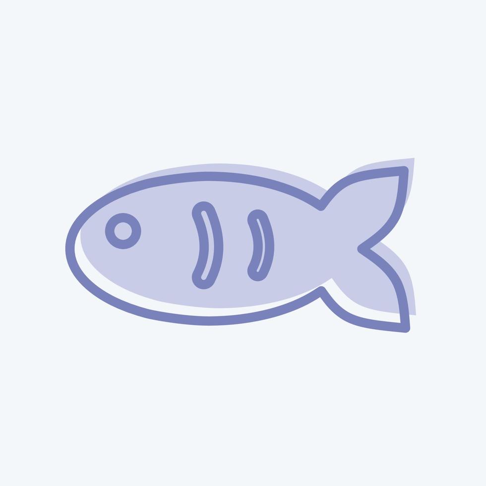 icono de pez mascota i en un moderno estilo de dos tonos aislado en un fondo azul suave vector